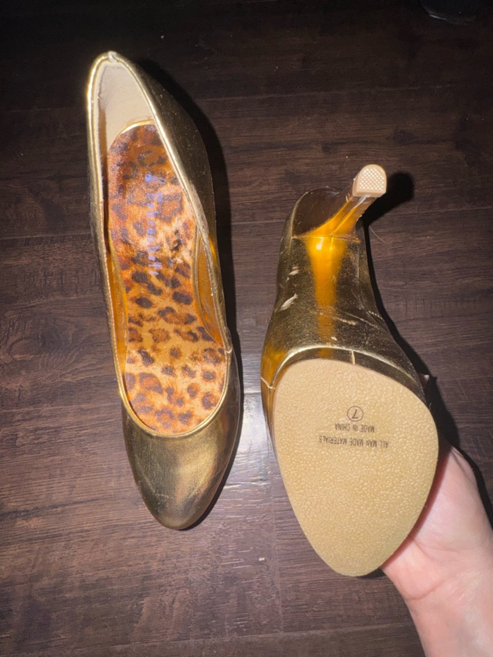 Fahrenheit Metallic Gold Platform High Heels - Picture 3 of 4